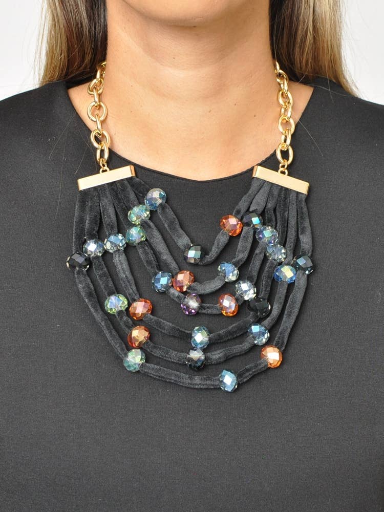 Collana corta in cristallo