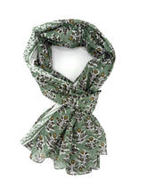 Carica l'immagine nel visualizzatore di Gallery, Sciarpa foulard fiori verdi
