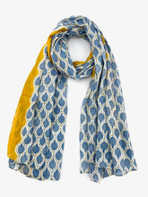Carica l'immagine nel visualizzatore di Gallery, Sciarpa foulard foglie azzurre
