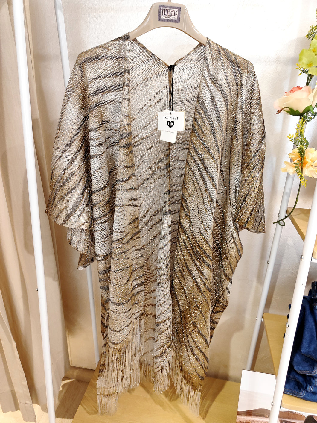 Poncho zebra lurex