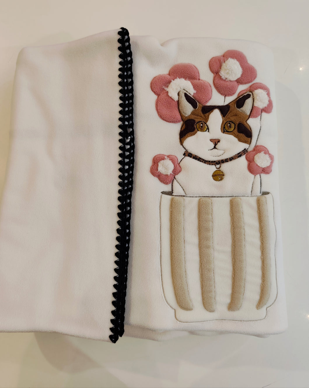 Plaid gatto fiori